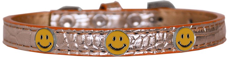 Happy Face Widget Croc Dog Collar Copper Size 14